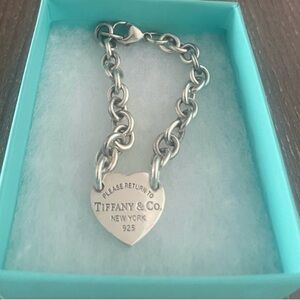 Authentic Tiffany & Co. Silver Heart Tag Bracelet
